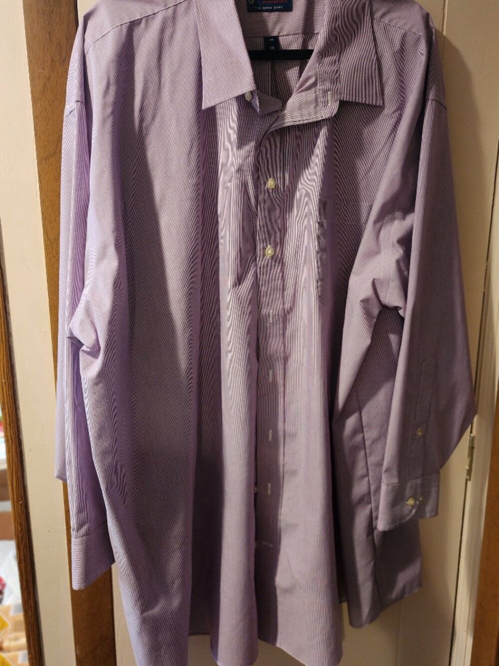 Stafford Performance Super Shirt Men’s 20 Big Purple Stripe Dress Shirt